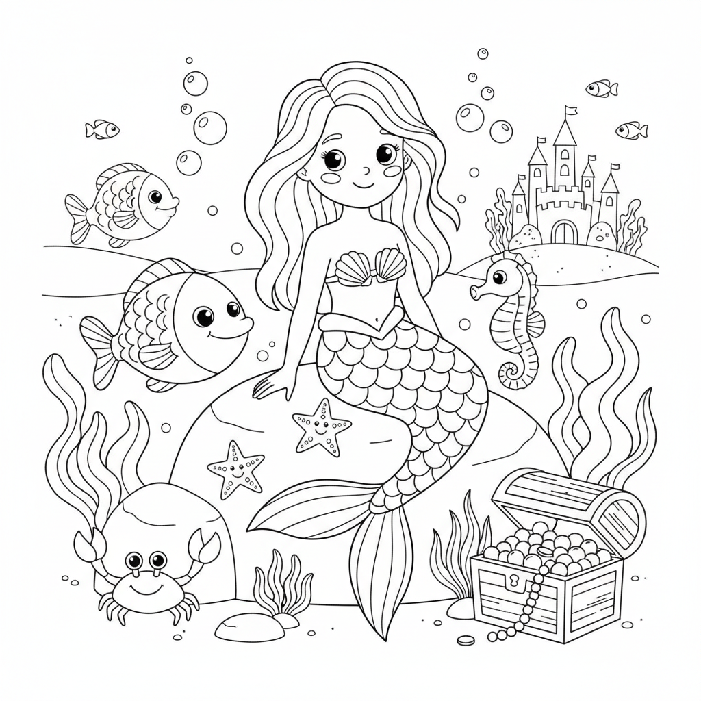 Coloriage coloriage ariel sirene 2