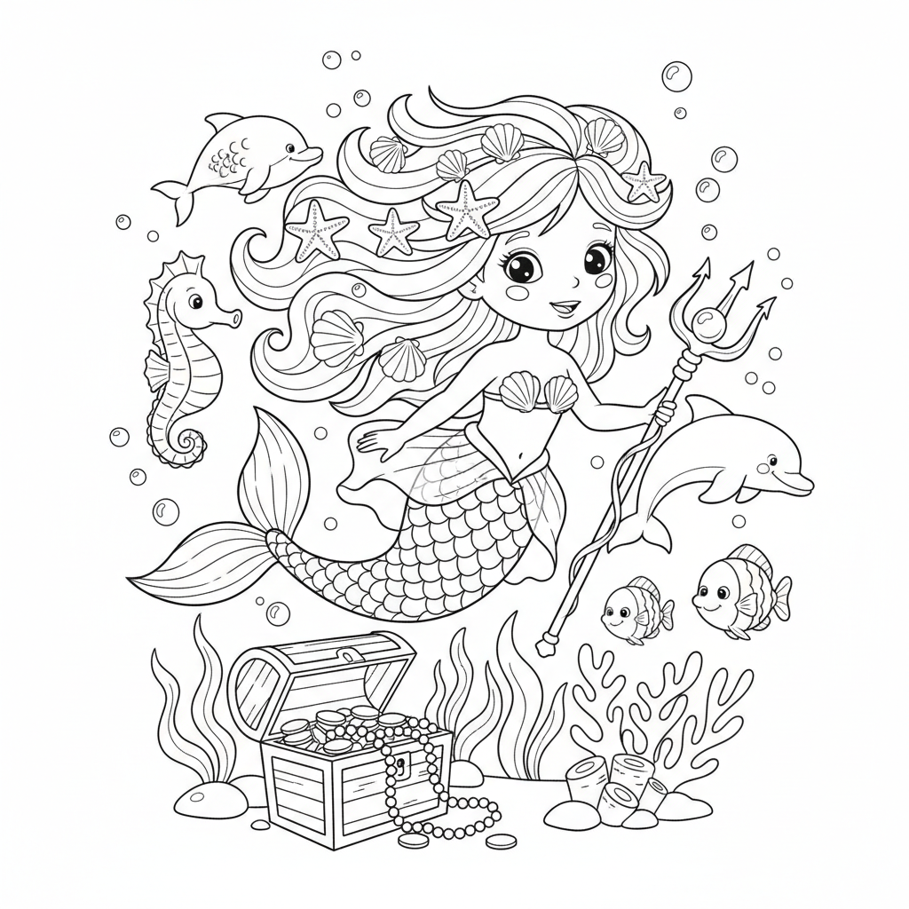 Coloriage coloriage ariel sirene 5