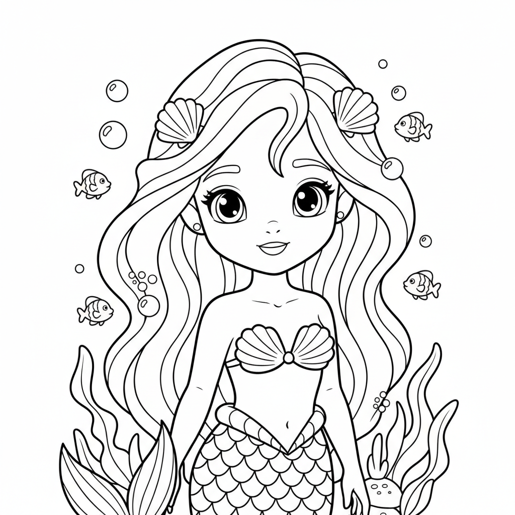 Coloriage coloriage arielle 4