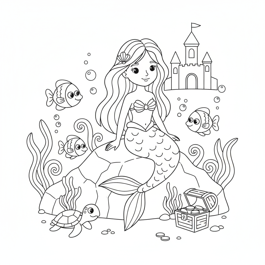 Coloriage coloriage arielle sirene 2