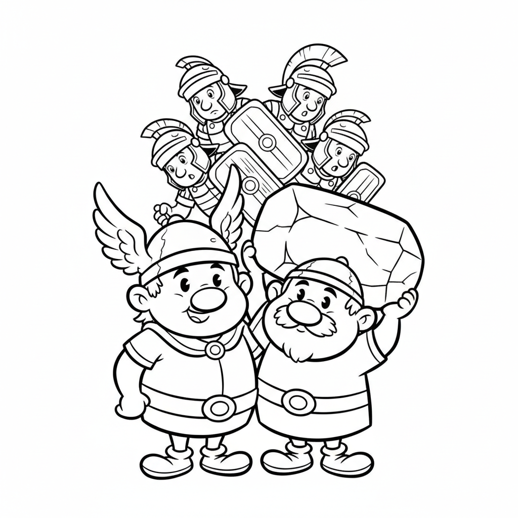 Coloriage coloriage astérix et obélix et les romains 4