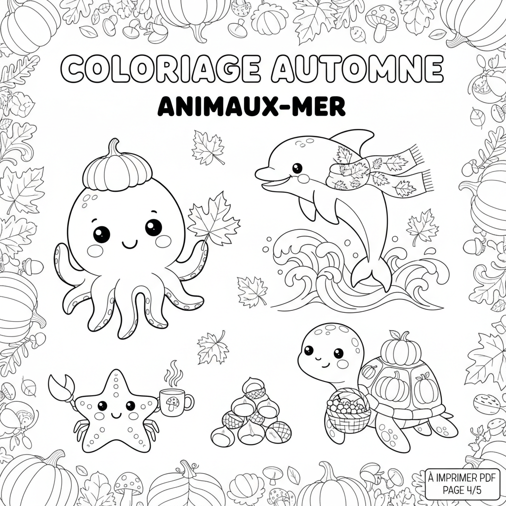 Coloriage coloriage automne à imprimer pdf 4