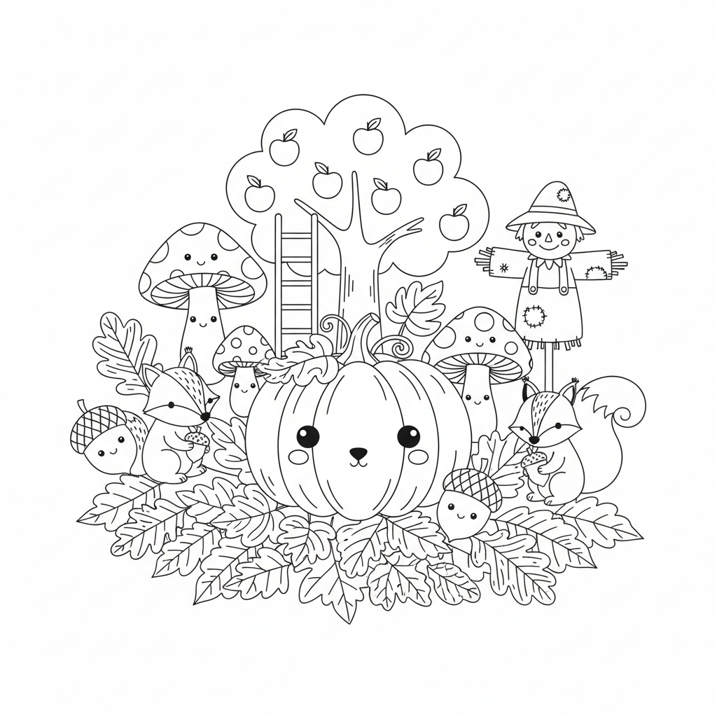 Coloriage Automne Adulte Gratuit à Imprimer