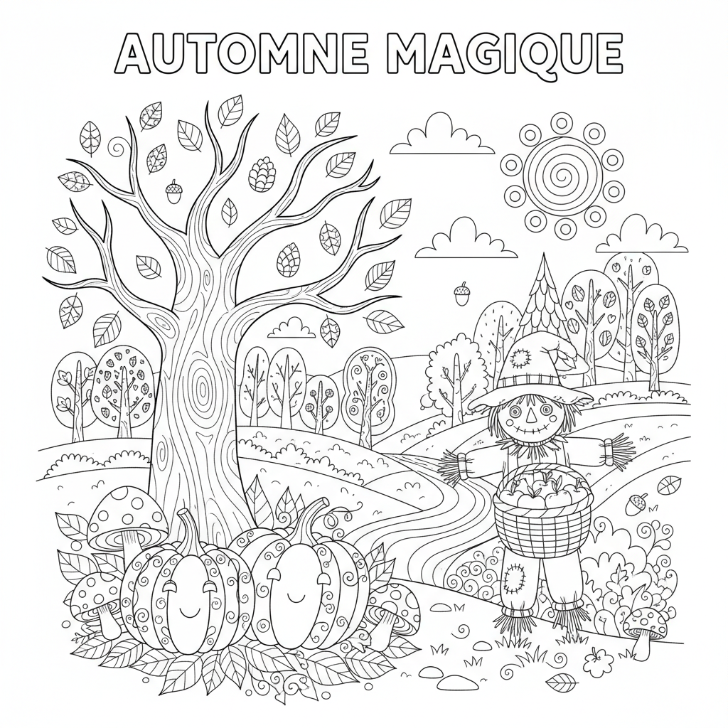 Coloriage coloriage automne adulte 3