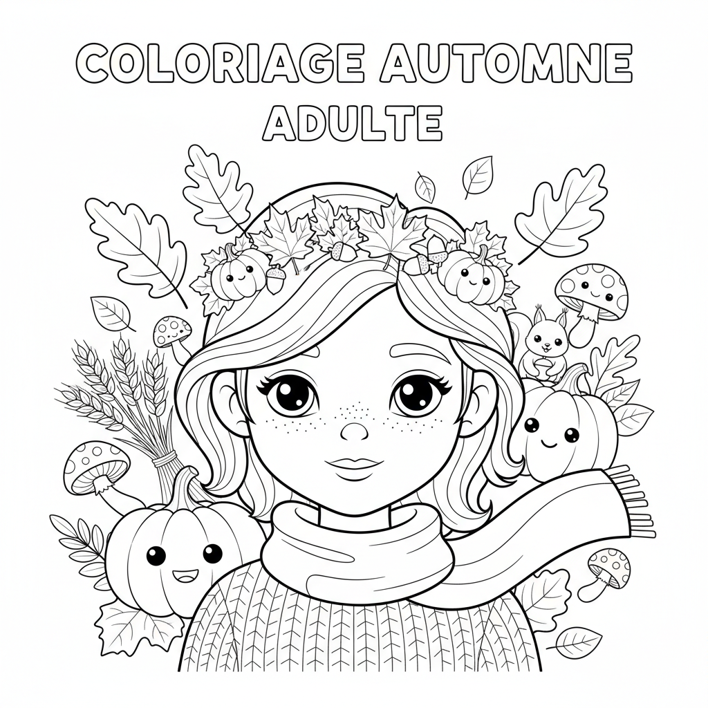 Coloriage coloriage automne adulte 4