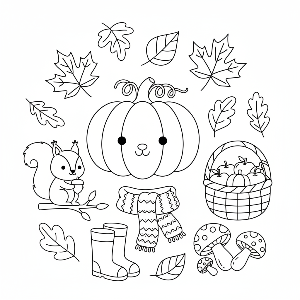 Coloriage coloriage automne facile