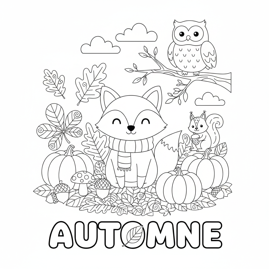 Coloriage coloriage automne maternelle à imprimer