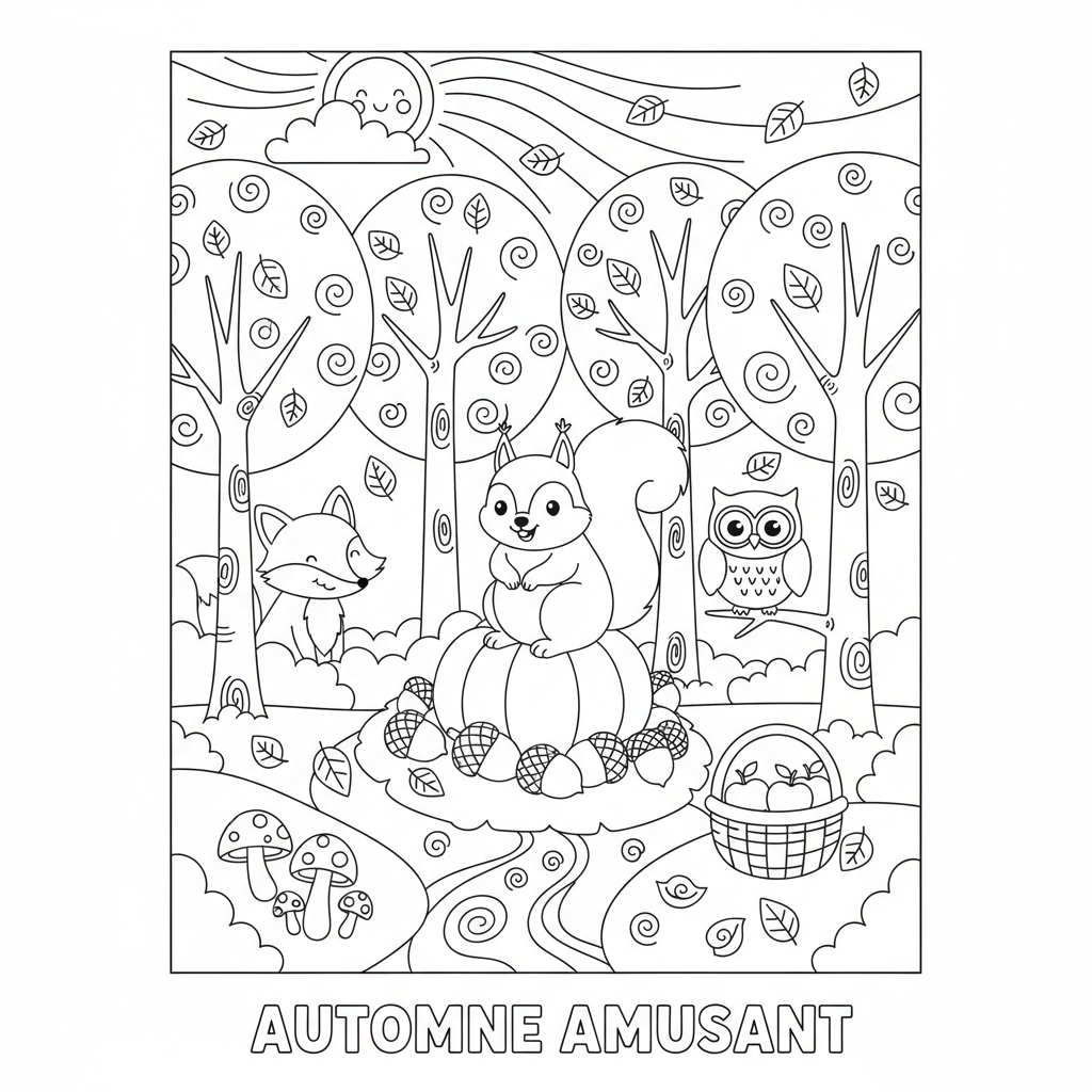 Coloriage coloriage automne simple 2