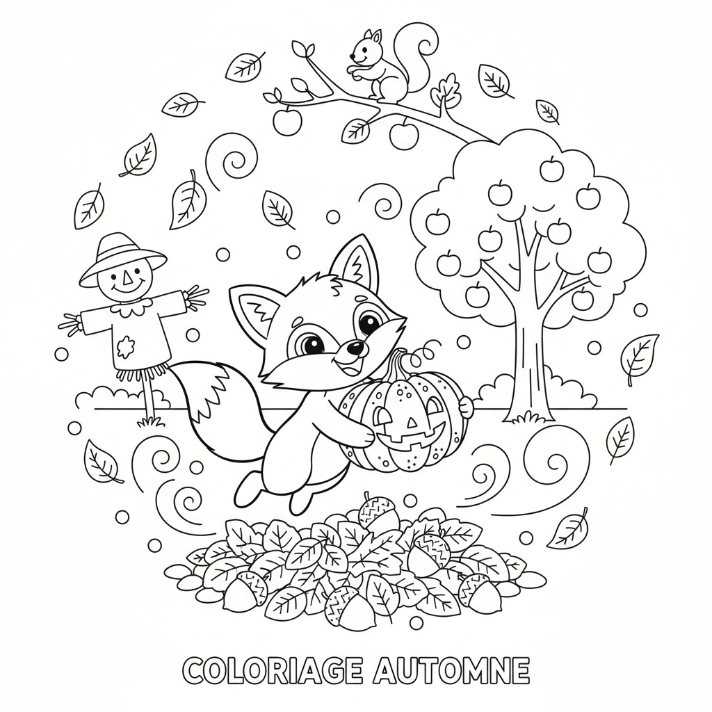 Coloriage coloriage automne simple 5