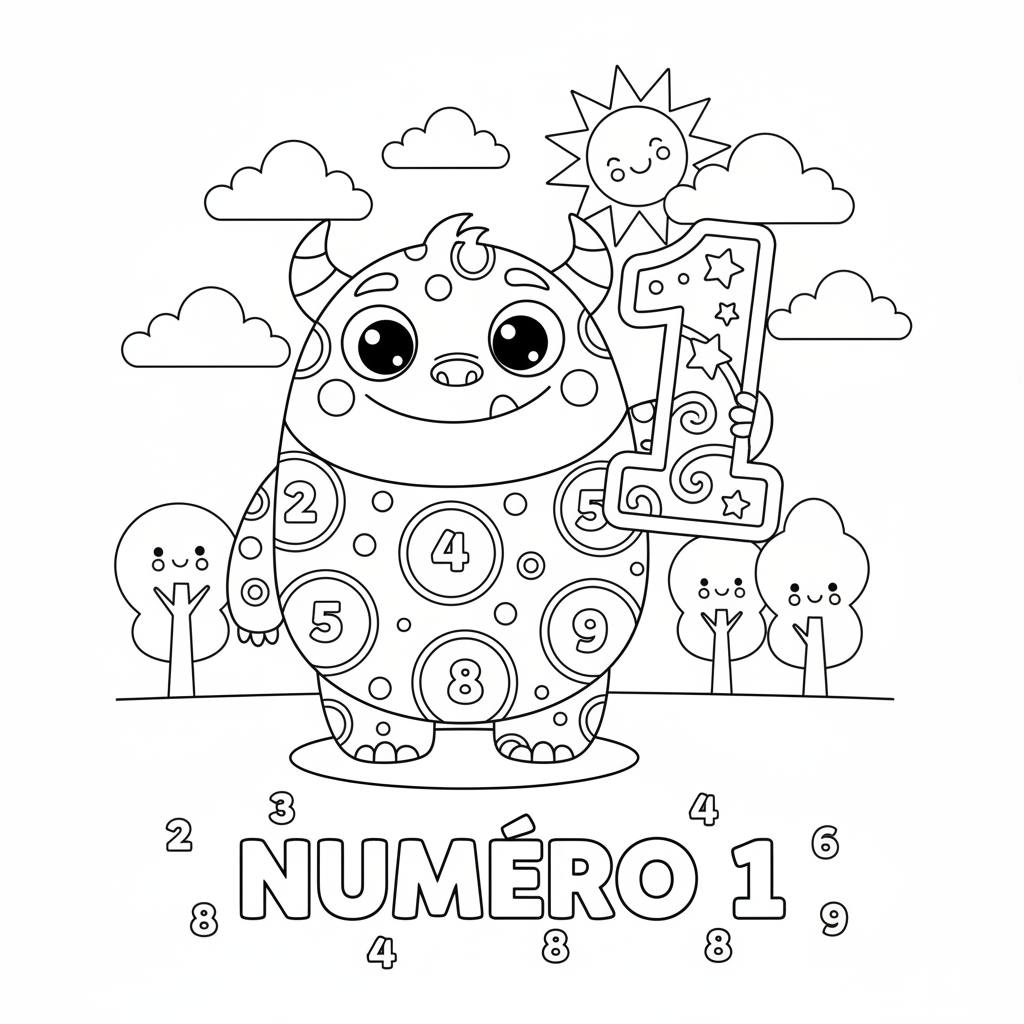 Coloriage Avec Chiffre Gratuit à Imprimer pour les Enfants