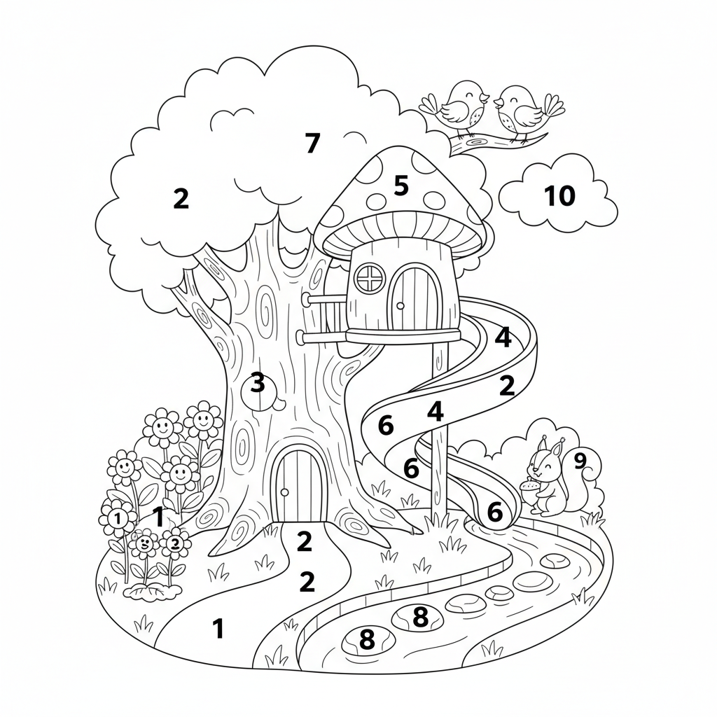 Coloriage coloriage avec chiffre 2