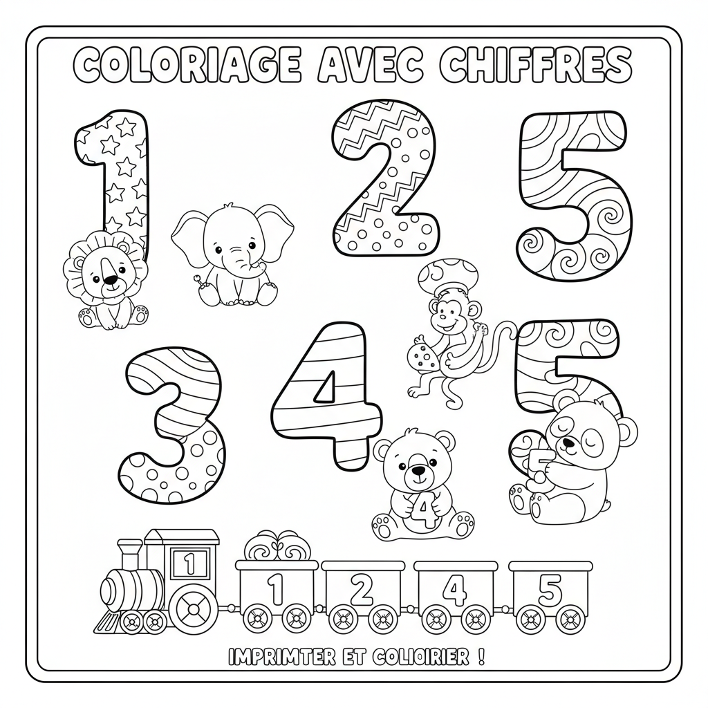 Coloriage Avec Chiffre À Imprimer Gratuit pour Apprendre
