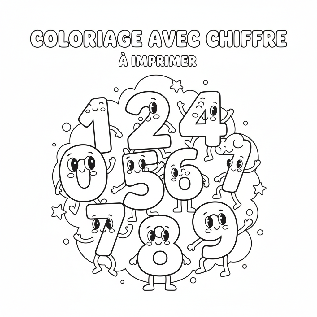 Coloriage coloriage avec chiffre à imprimer 4