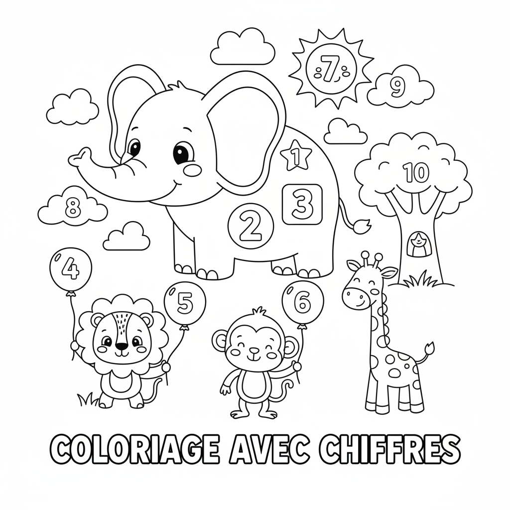 Coloriage Avec Chiffres à Imprimer Gratuitement