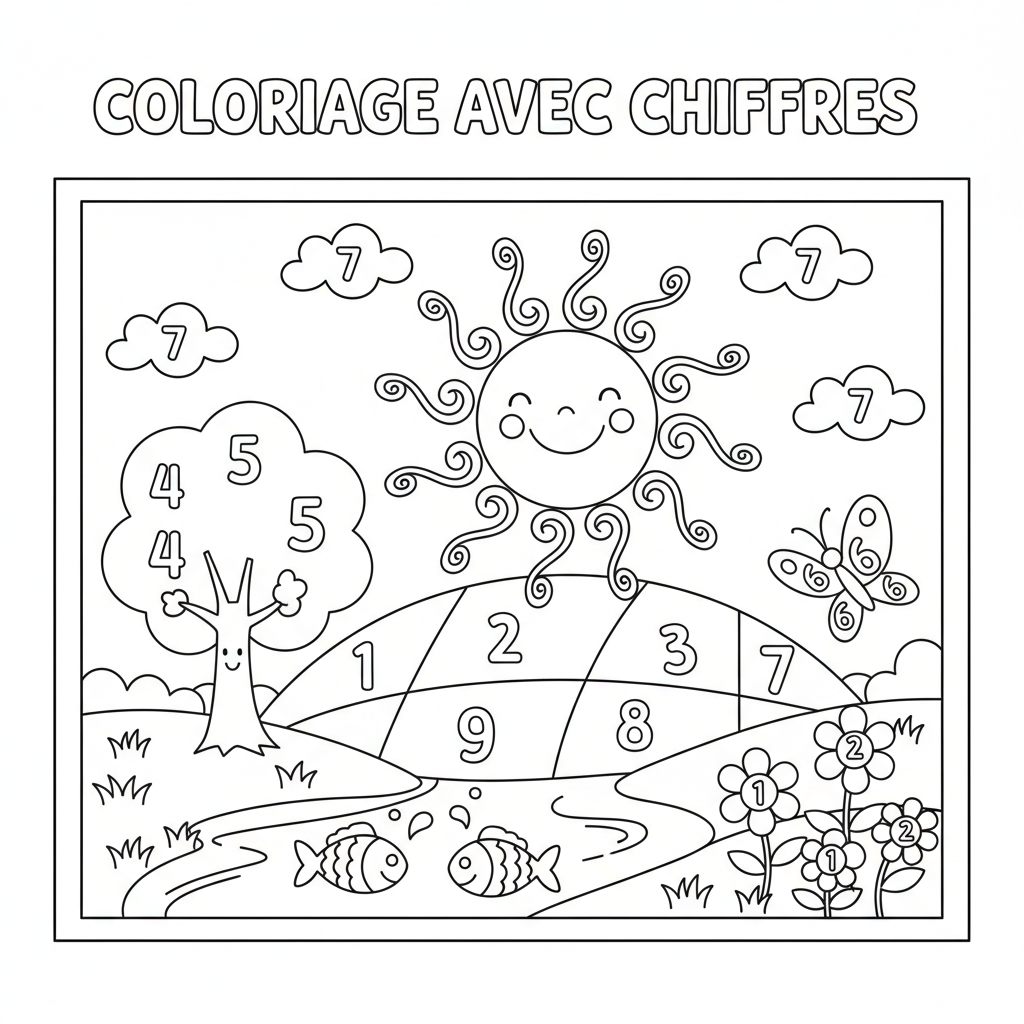 Coloriage coloriage avec chiffres 3