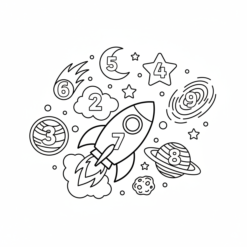 Coloriage coloriage avec chiffres 5