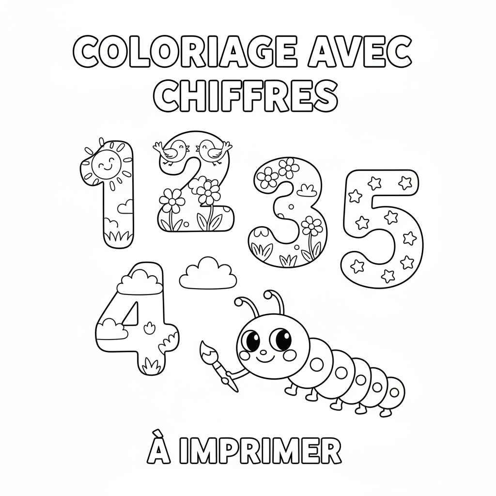 Coloriage Avec Chiffres à Imprimer Gratuit pour Enfants