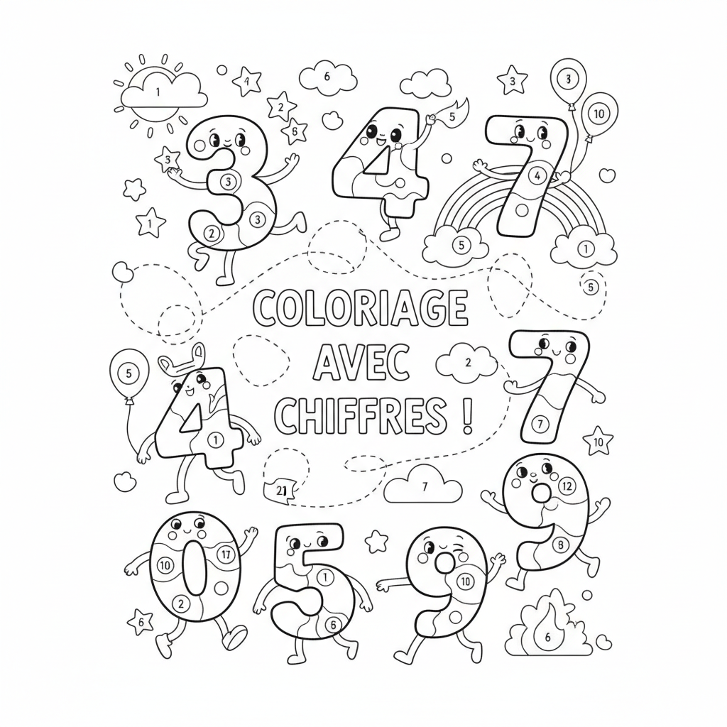 Coloriage coloriage avec chiffres à imprimer 5