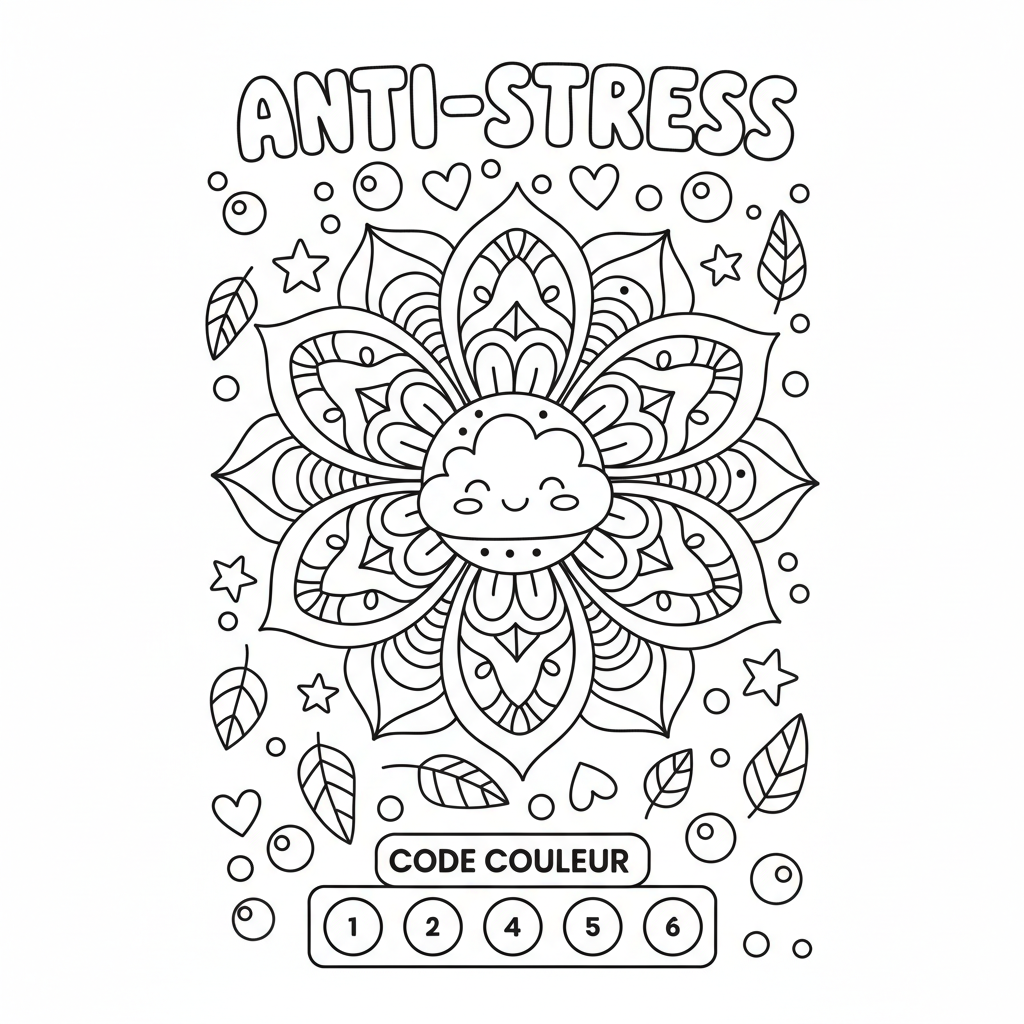 Coloriage coloriage avec code couleur adulte 1