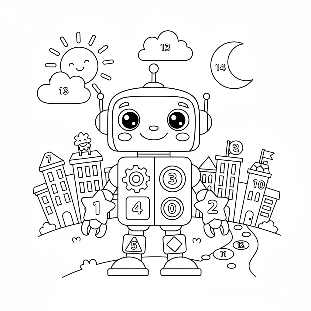 Coloriage coloriage avec des chiffres 2