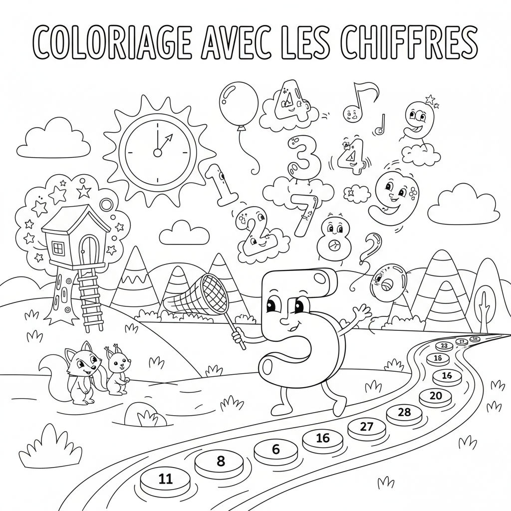 Coloriage coloriage avec les chiffres 2