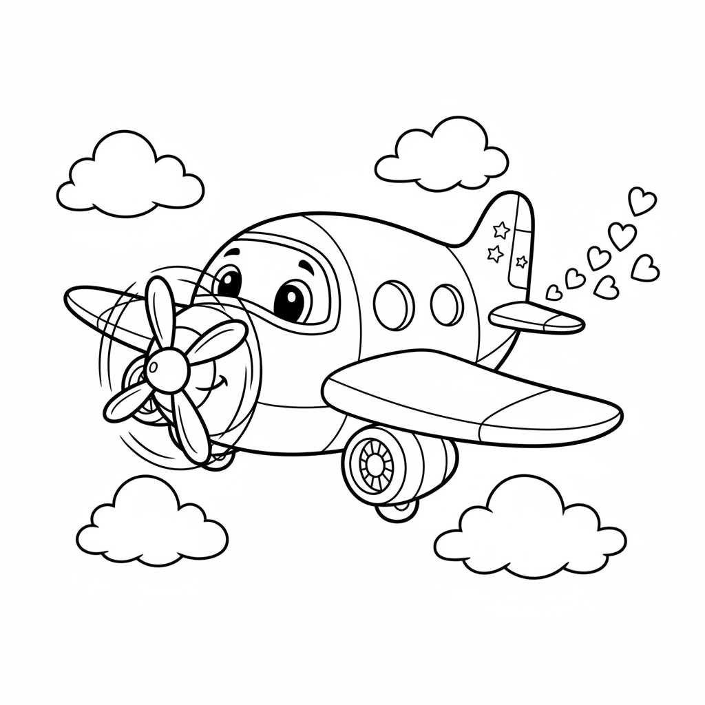 Coloriage Avion Gratuit à Imprimer pour Enfants
