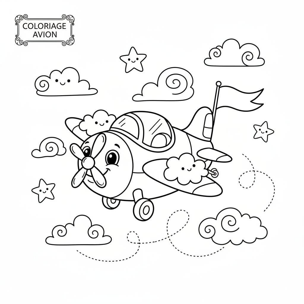 Coloriage coloriage avion 2