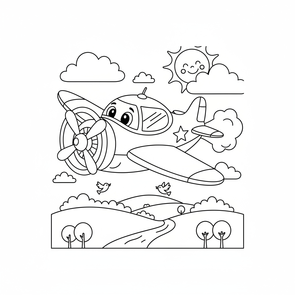 Coloriage coloriage avion 3