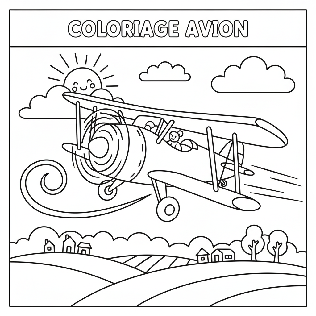 Coloriage coloriage avion 5