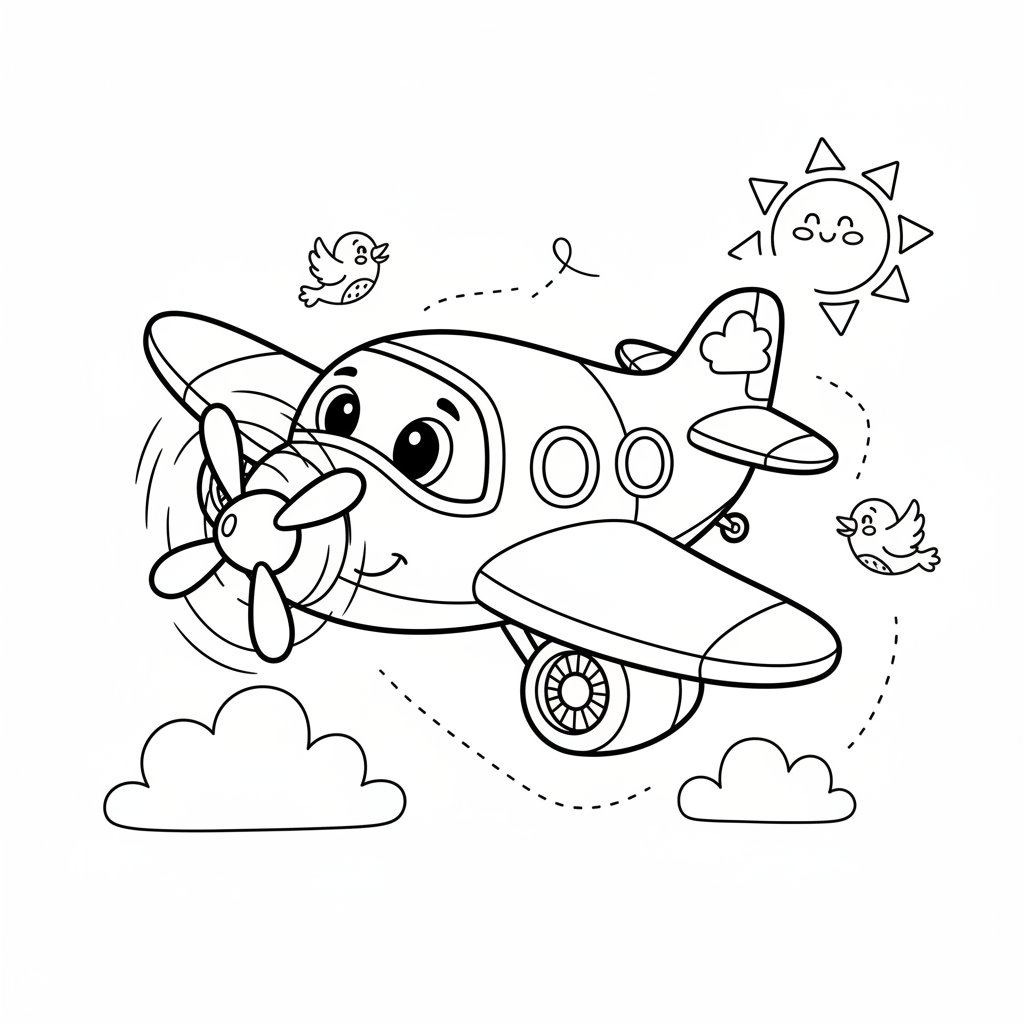 Coloriage coloriage avion à imprimer 2