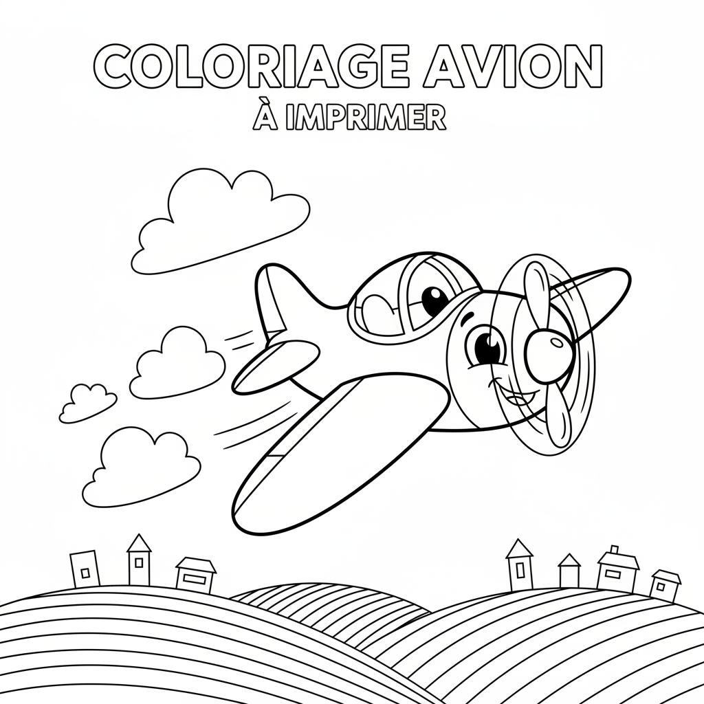 Coloriage coloriage avion à imprimer 5