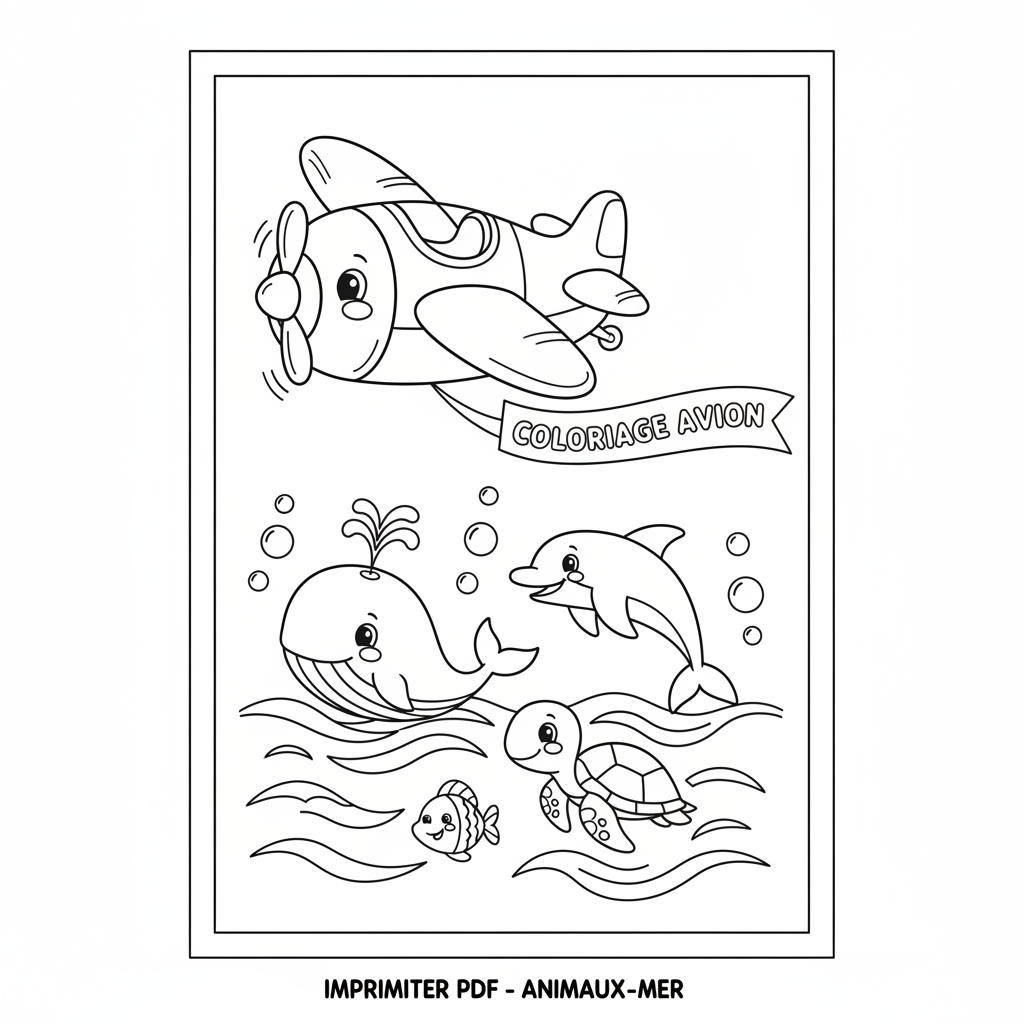 Coloriage coloriage avion à imprimer pdf