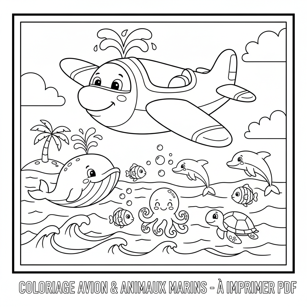 Coloriage coloriage avion à imprimer pdf 3