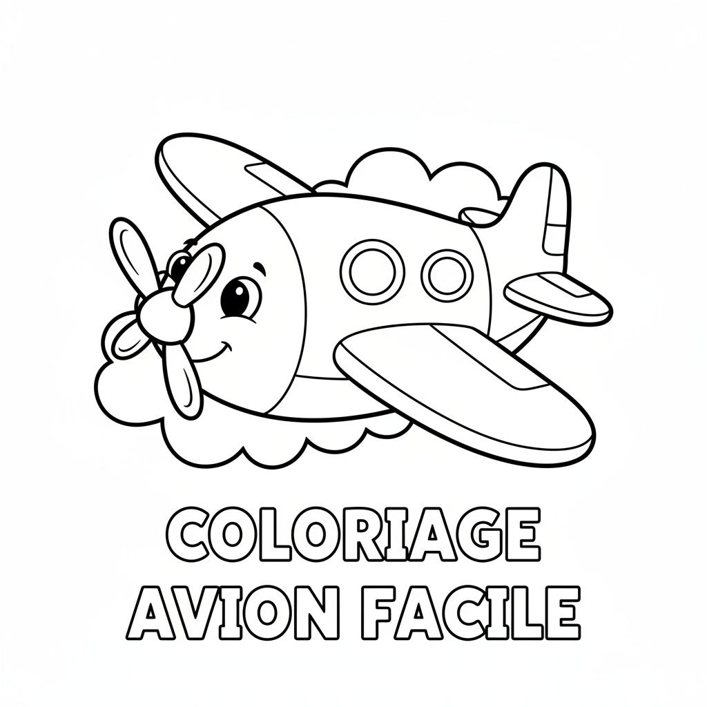 Coloriage Avion Facile à Imprimer Gratuitement