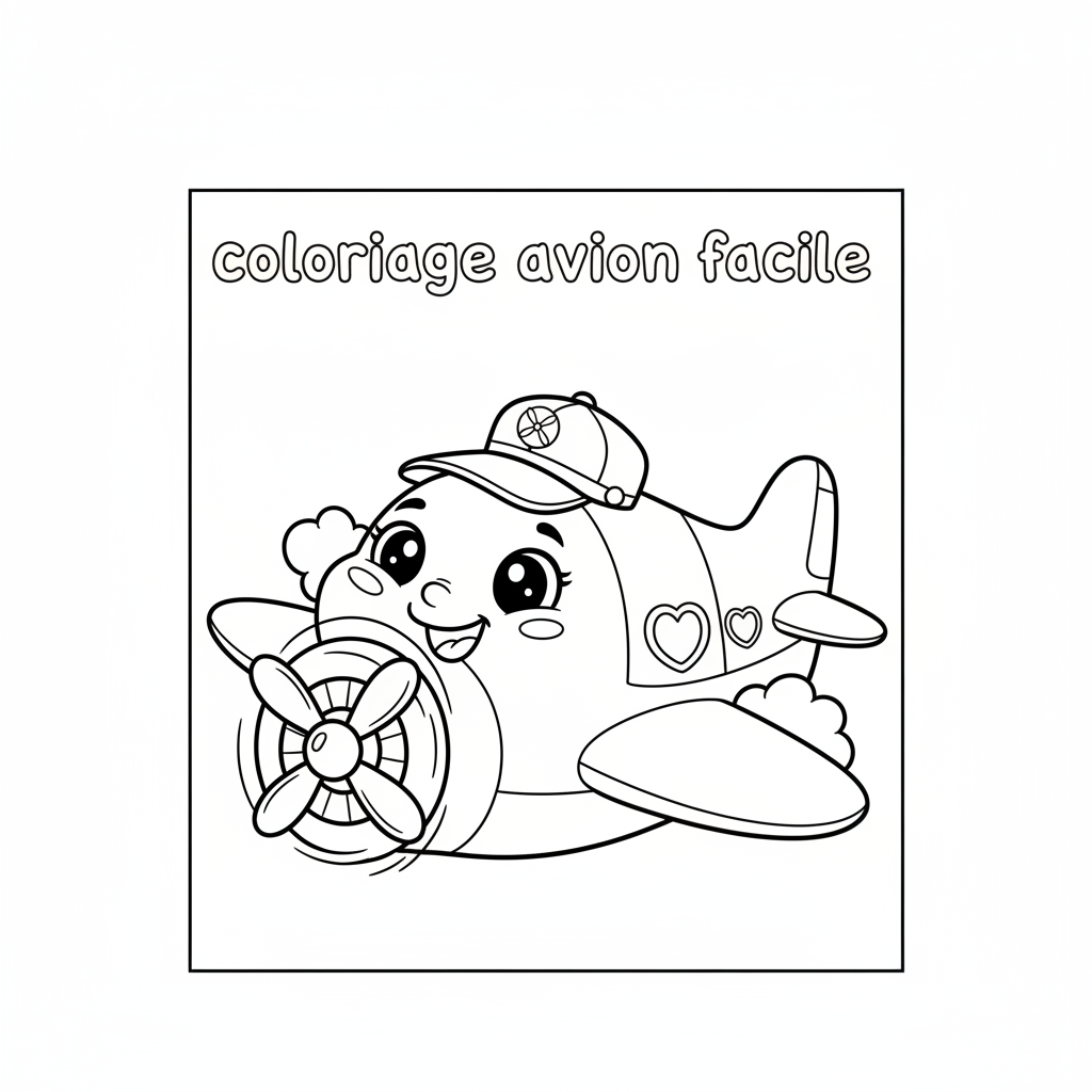 Coloriage coloriage avion facile 4