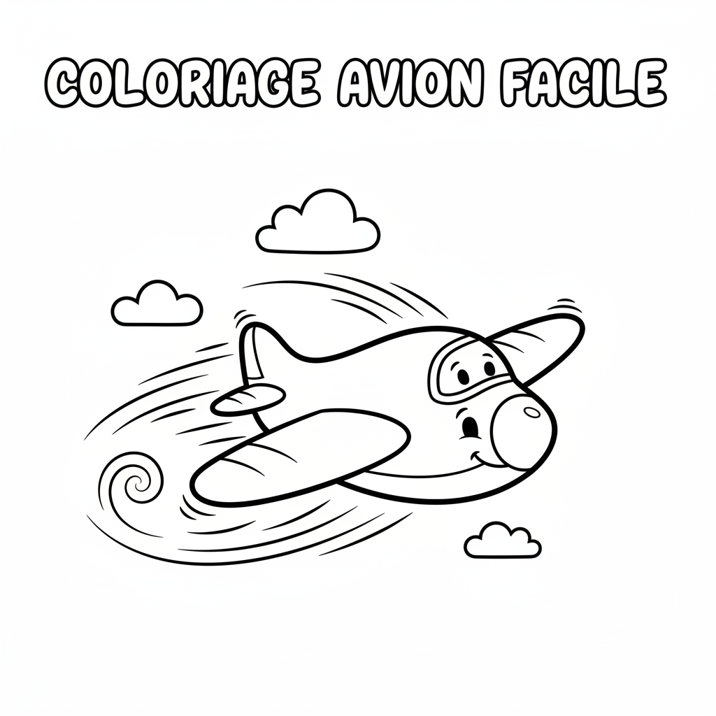 Coloriage coloriage avion facile 5