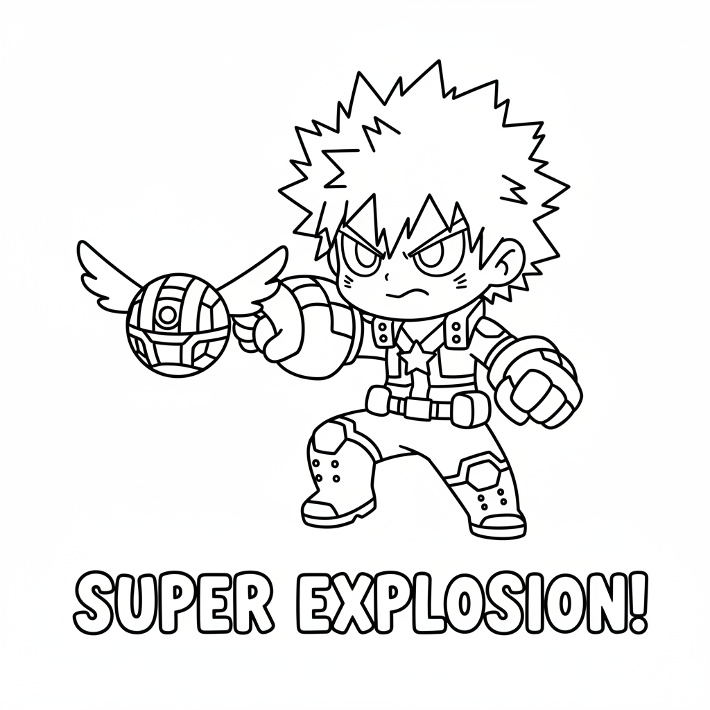 Coloriage Bakugo Gratuit à Imprimer pour Enfants