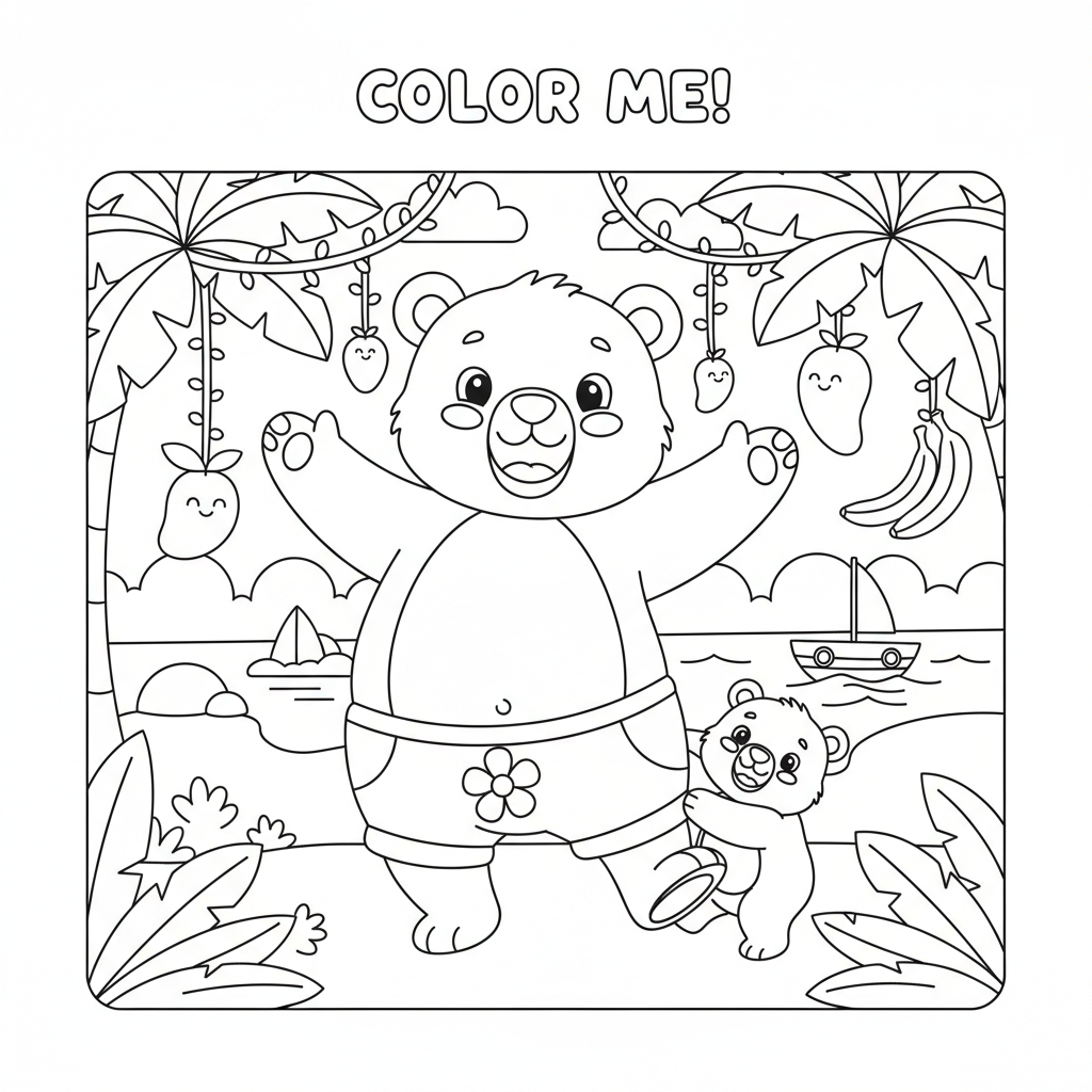 Coloriage Baloo Gratuit à Imprimer pour Enfants