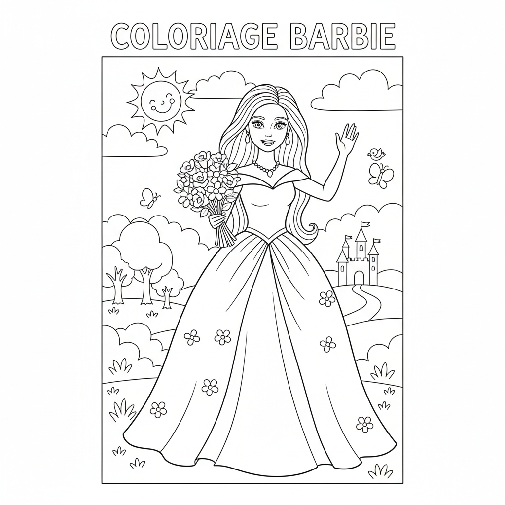 Coloriage coloriage barbie a imprimer 3