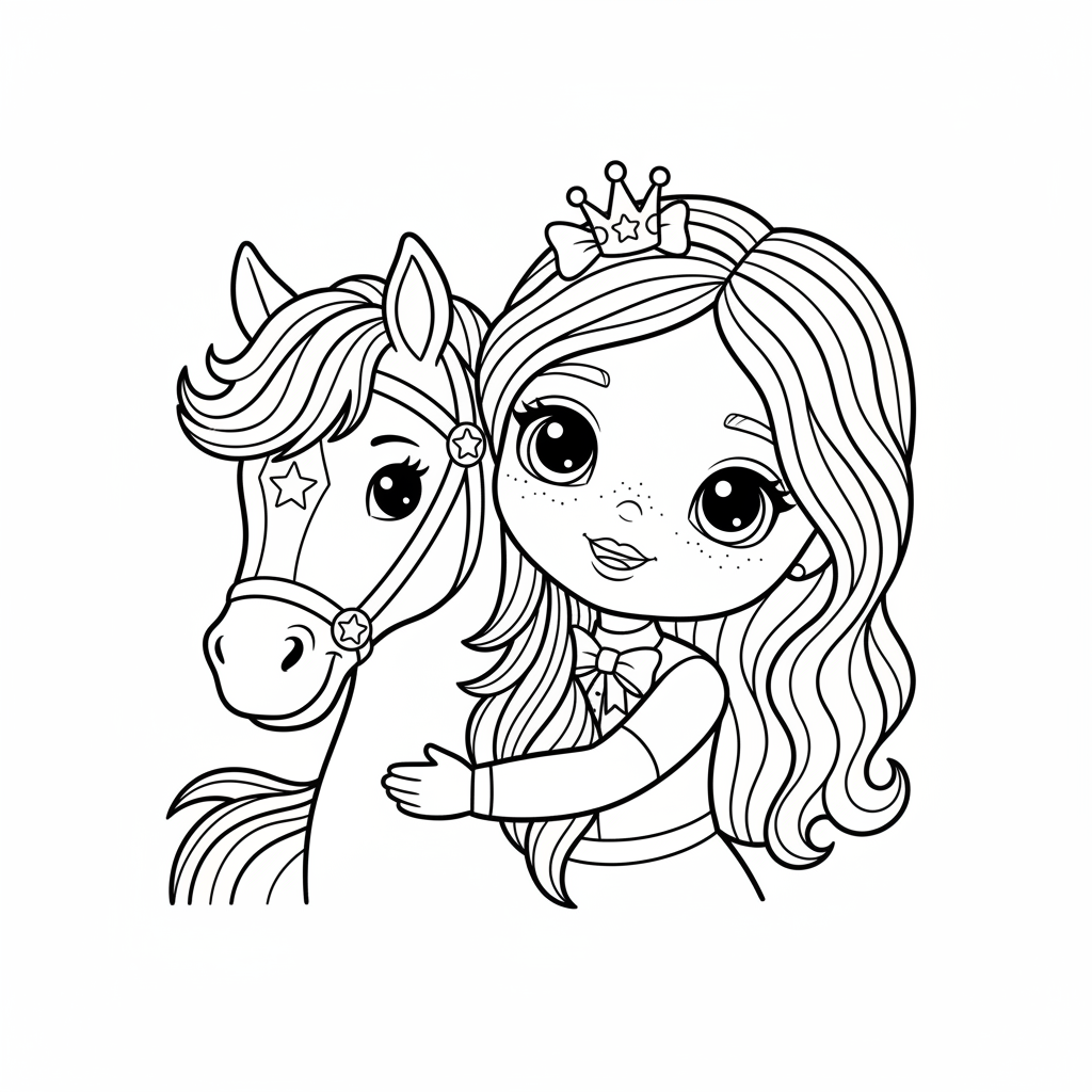 Coloriage coloriage barbie cheval 4