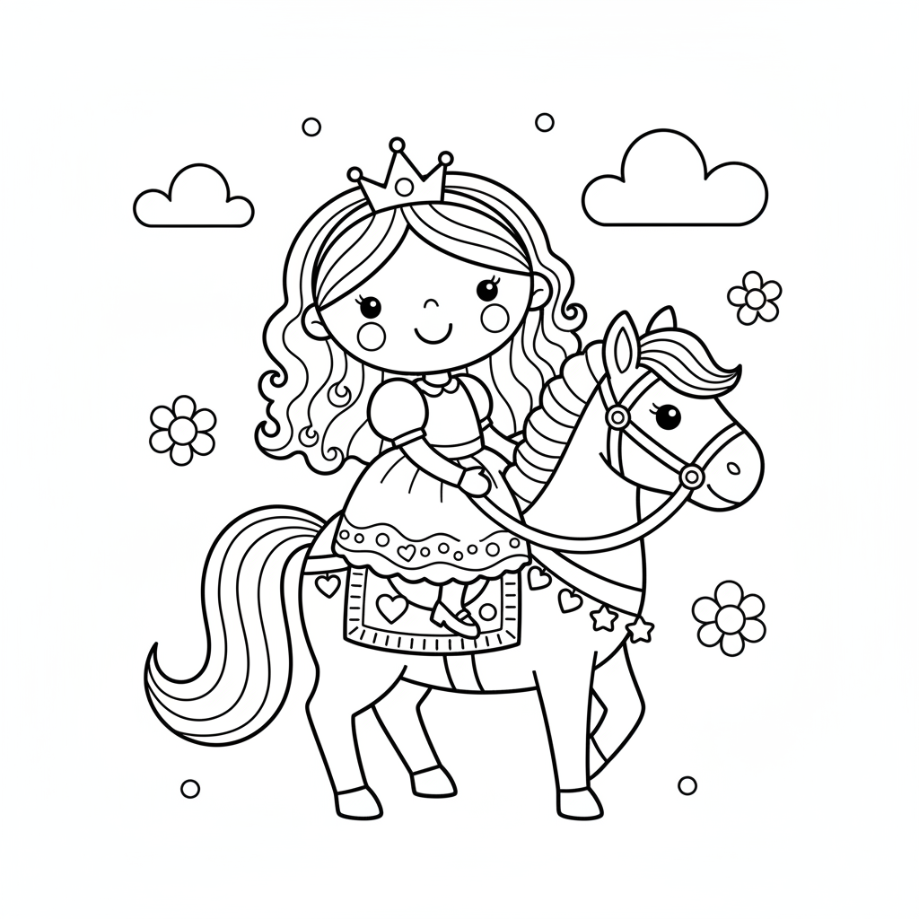 Coloriage coloriage barbie et cheval