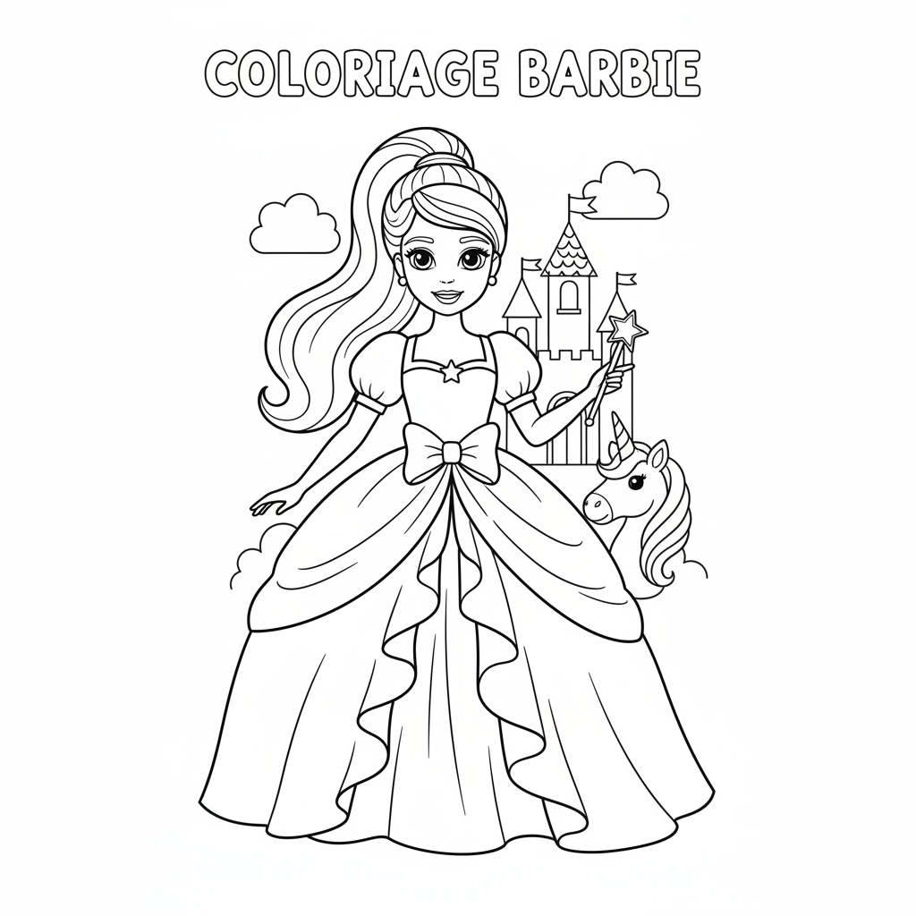 Coloriage coloriage barbie imprimer