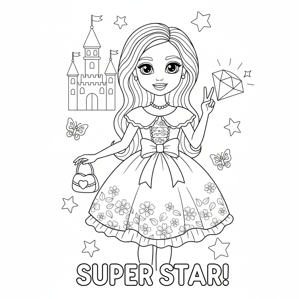 Coloriage coloriage barbie imprimer 2