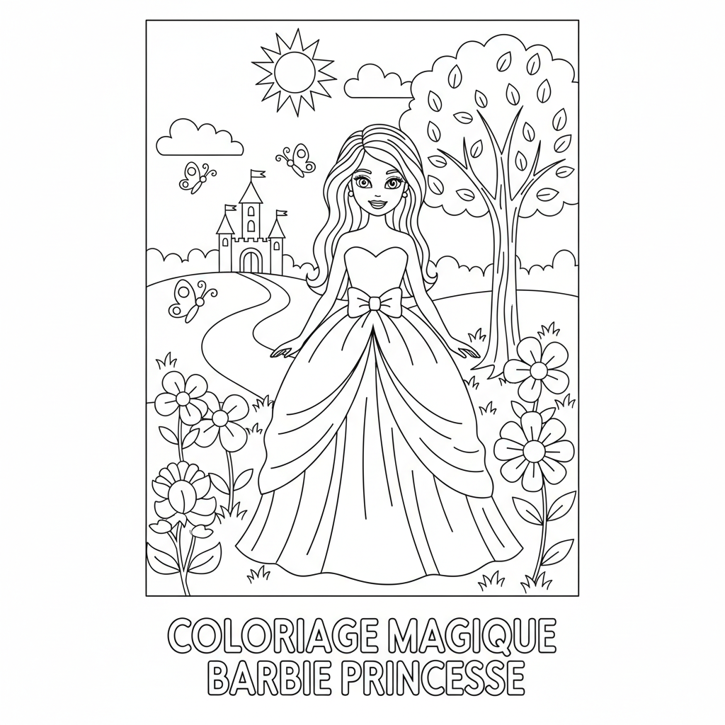 Coloriage coloriage barbie imprimer 3