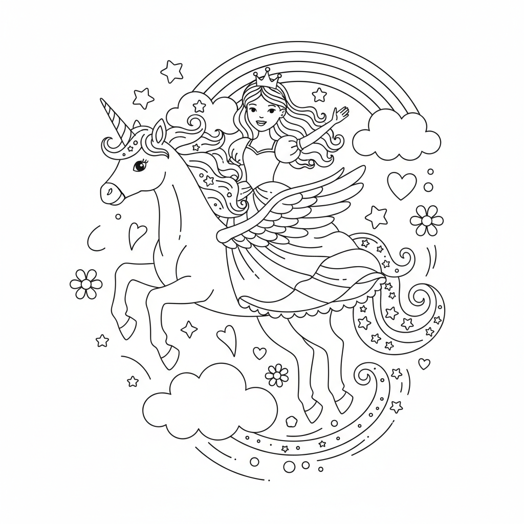 Coloriage coloriage barbie licorne 5