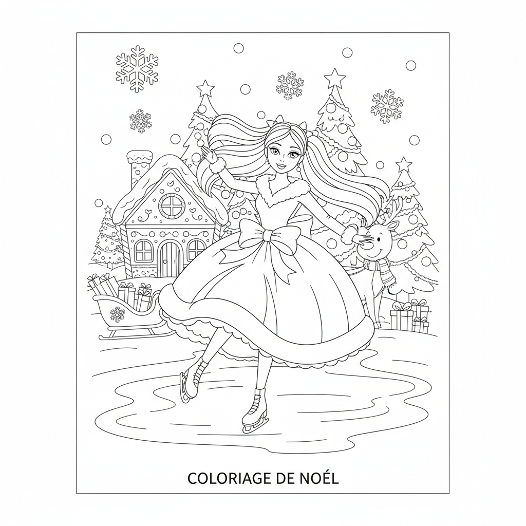 Coloriage coloriage barbie noel 5