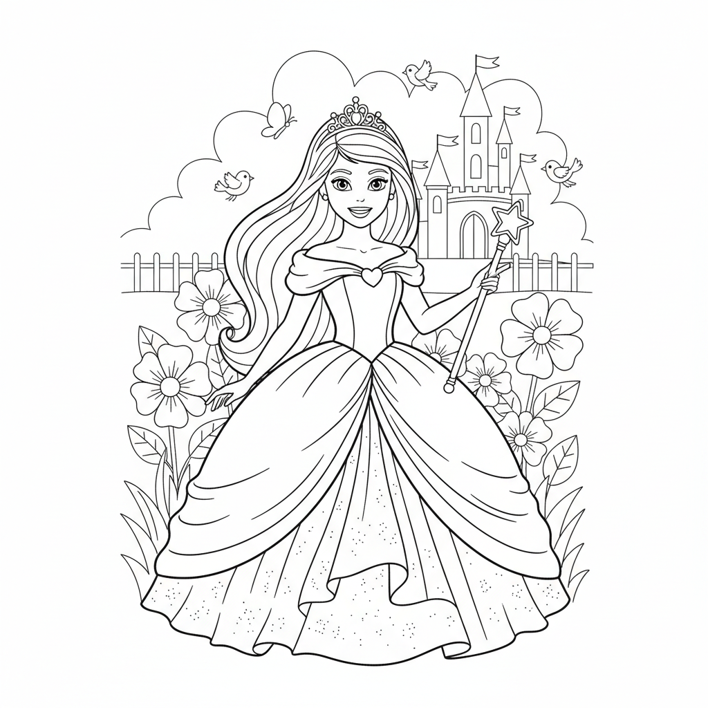 Coloriage coloriage barbie princesse
