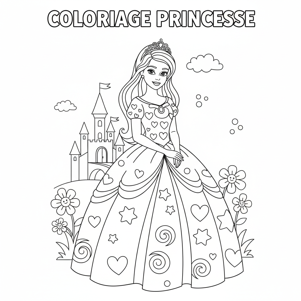 Coloriage coloriage barbie princesse à imprimer
