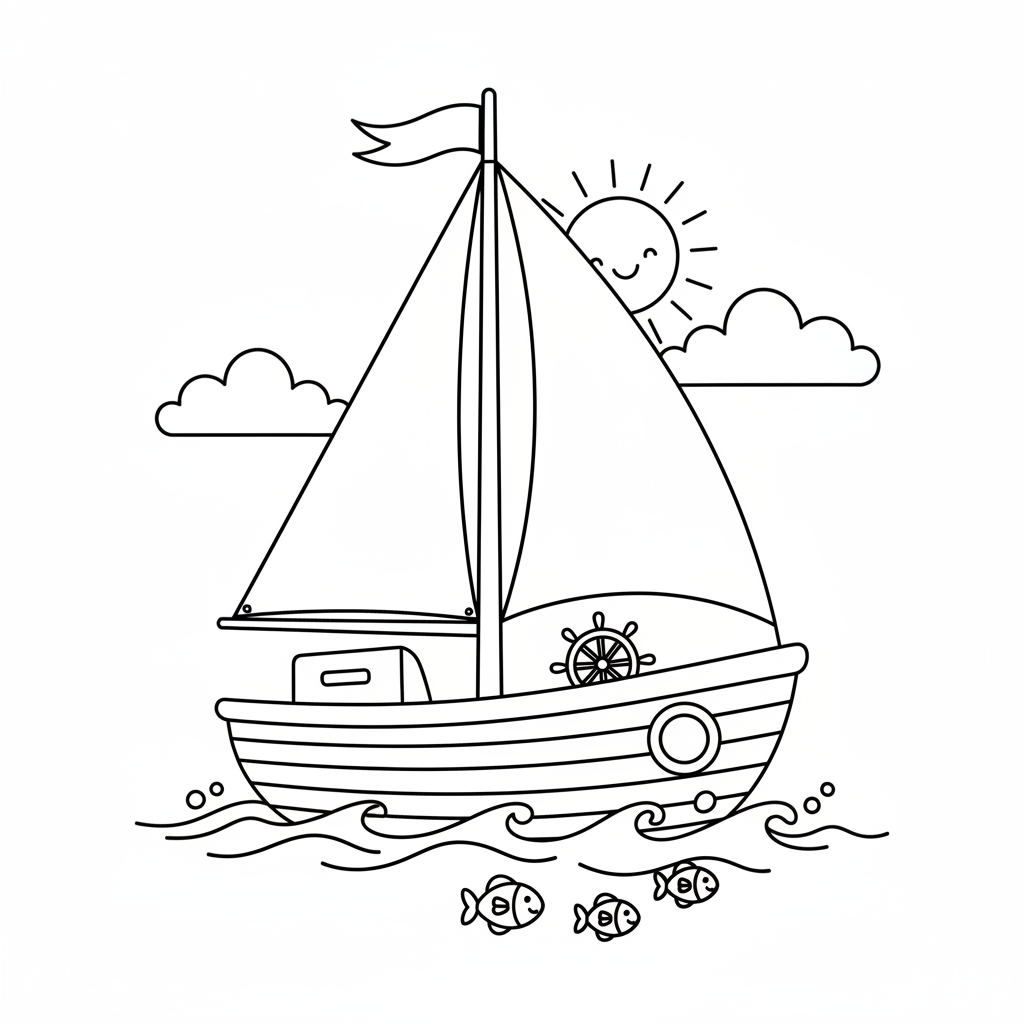 Coloriage coloriage bateau 2
