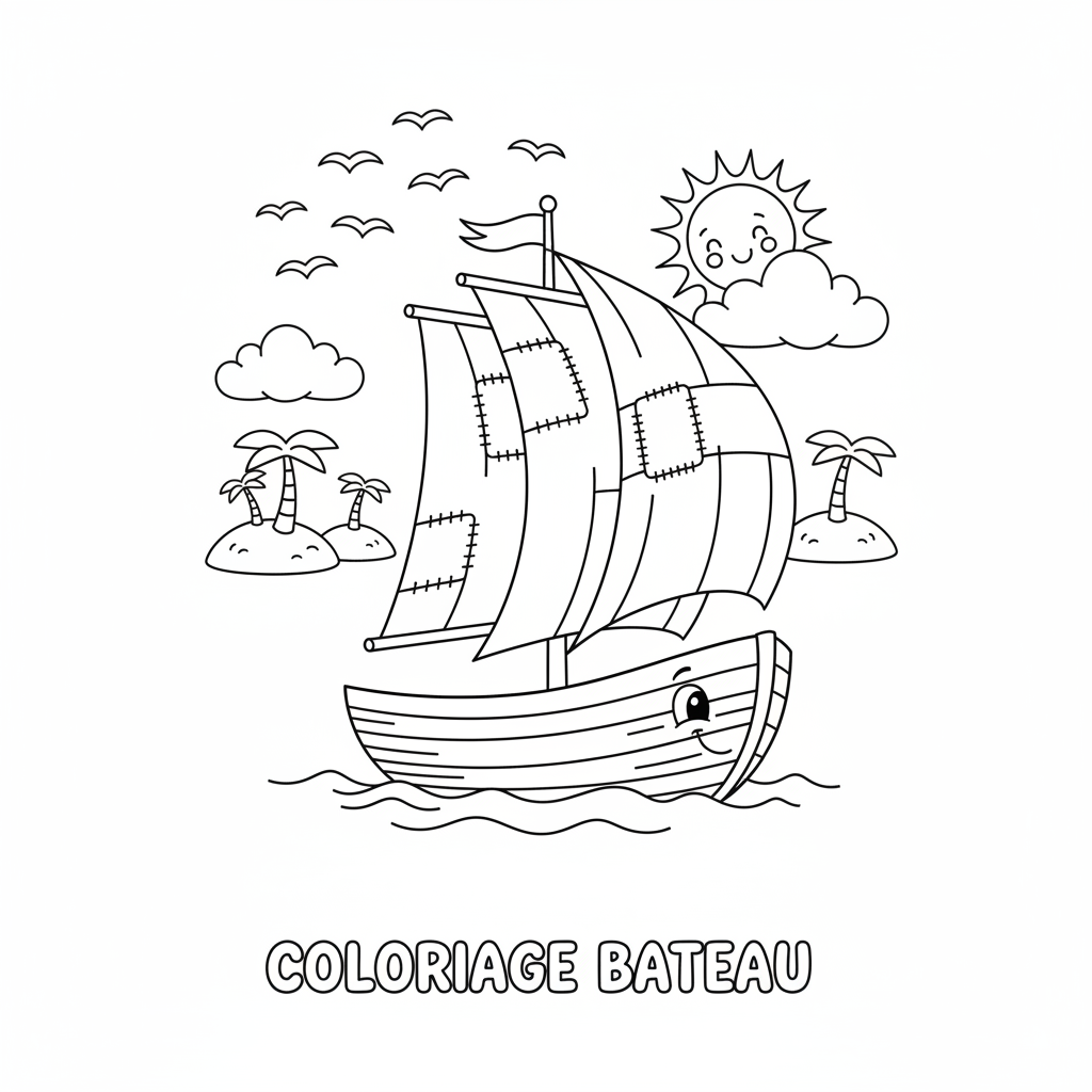 Coloriage coloriage bateau 3